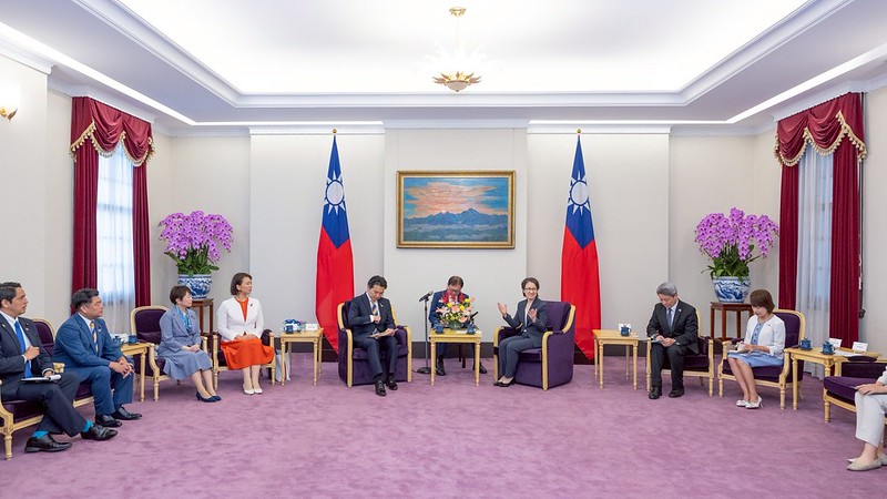 双方会談 （写真：総統府ホームページより）