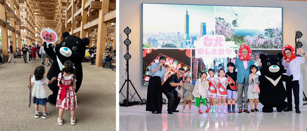 萌萌「熊讚」，讓小朋友看得目不轉睛，現場並與來賓同台共舞