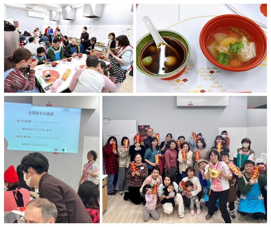 2024年陳洳豔校長應大阪市市民局邀請教臺日年節料理照